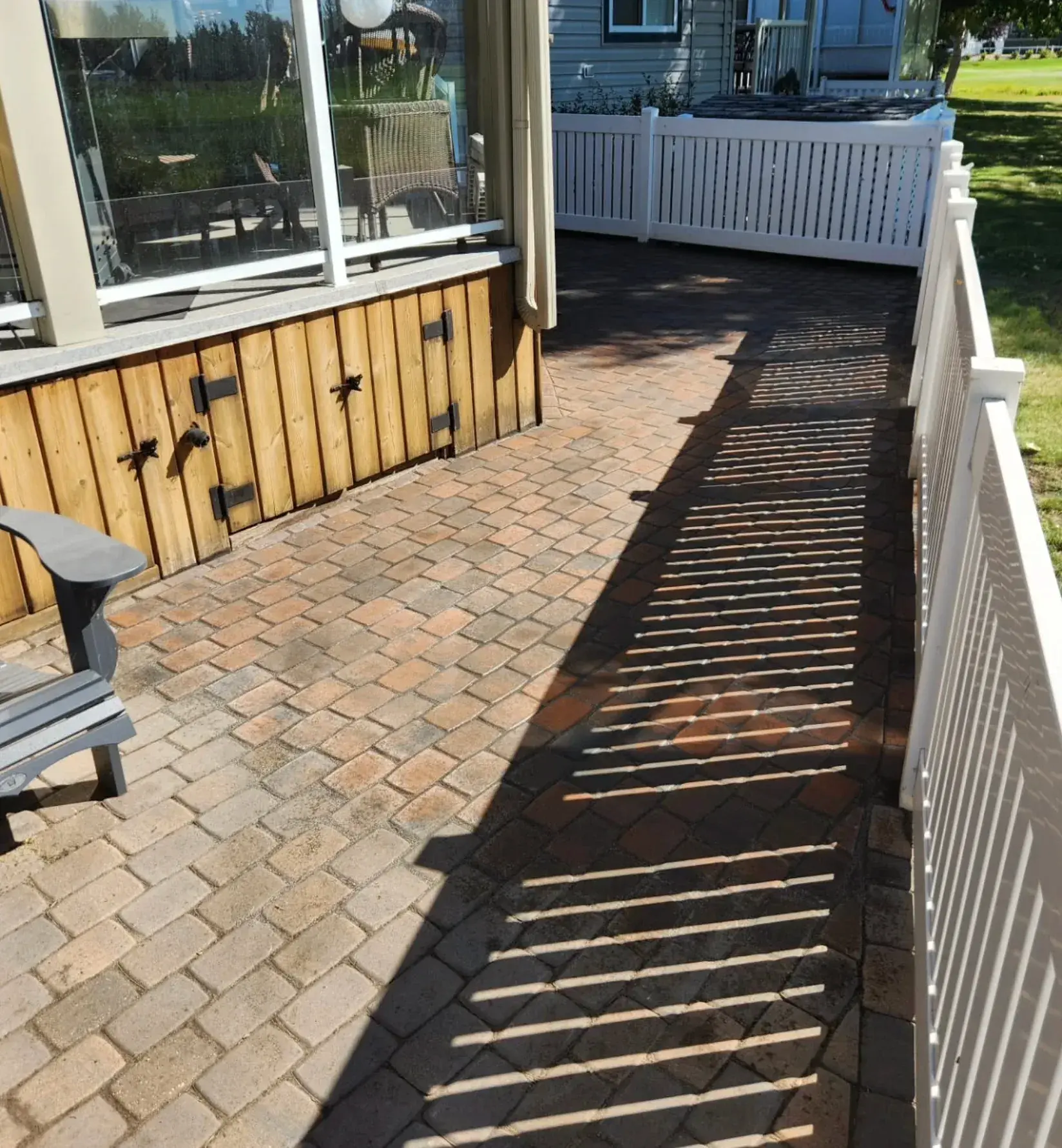Interlocking Paver Walkway - After renovation by Epic Landscape Services in Red Deer
