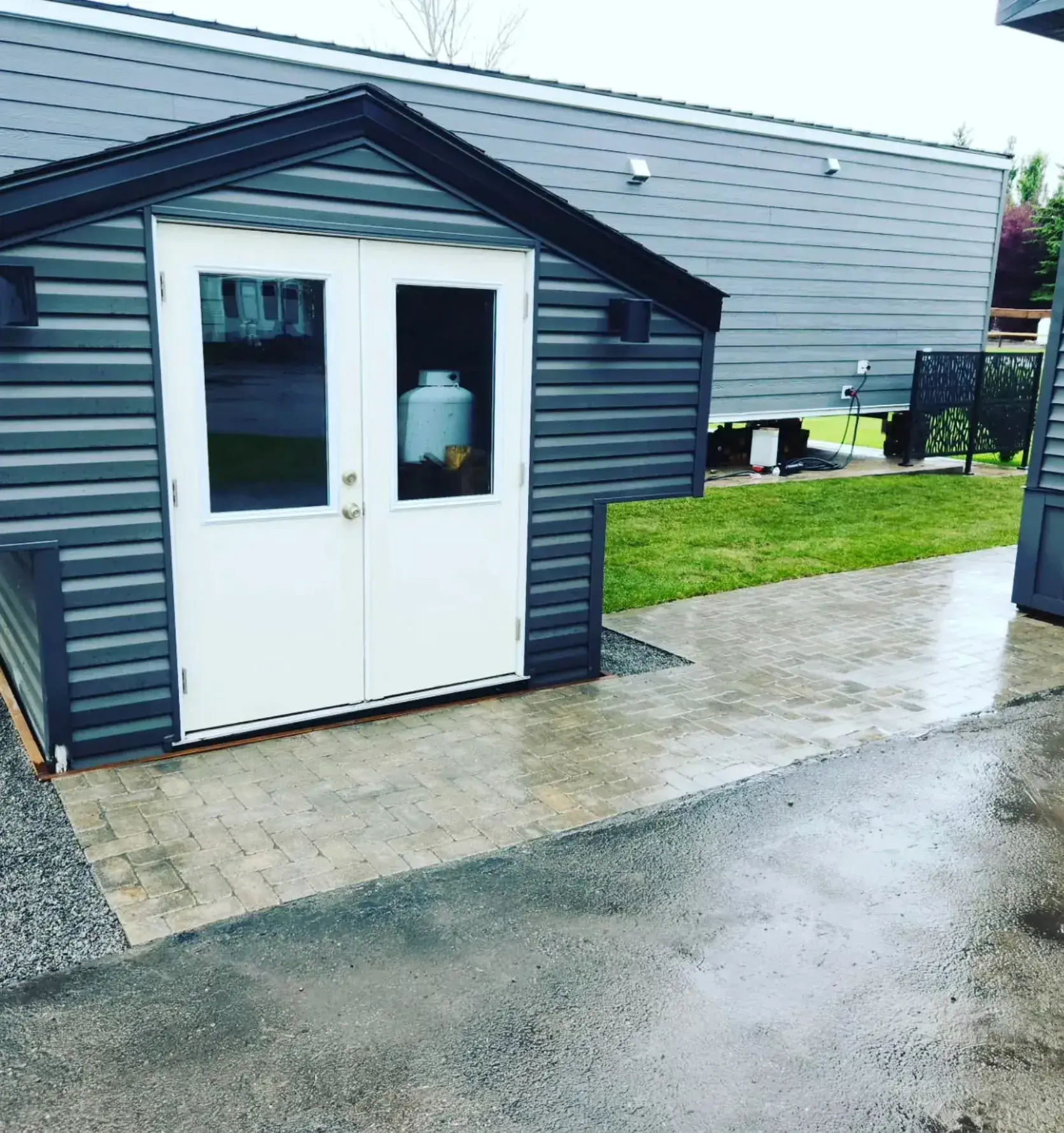 Concrete Patio Installation - After renovation by Epic Landscape Services in Red Deer