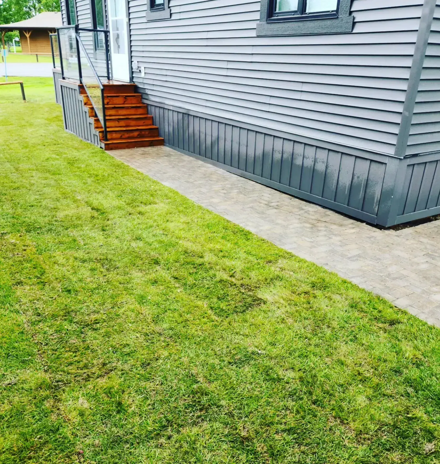 Concrete Walkway Construction - After renovation by Epic Landscape Services in Red Deer